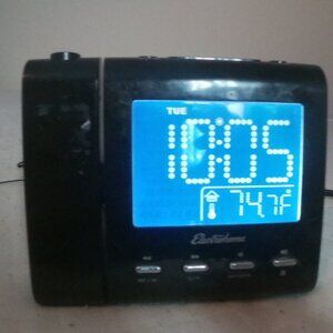 Electrohome EAAC601 Projection AM/FM Dual Alarm Clock Radio Tested Working